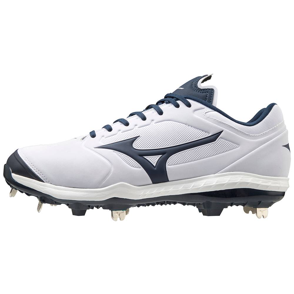 Mizuno Women's Sweep 5 Low Metal Softball Cleats White/Navy (320617-BMO)